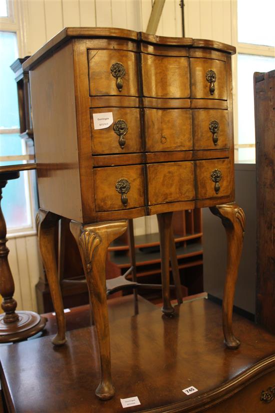 Small walnut chest of drawers